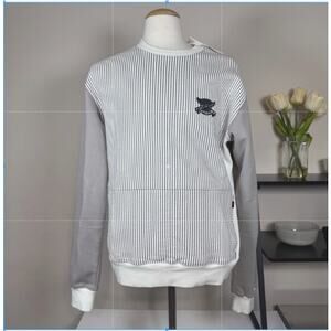 Deadline  Gray/White Cotton Hoddie/Sweater Mens Size L NWT